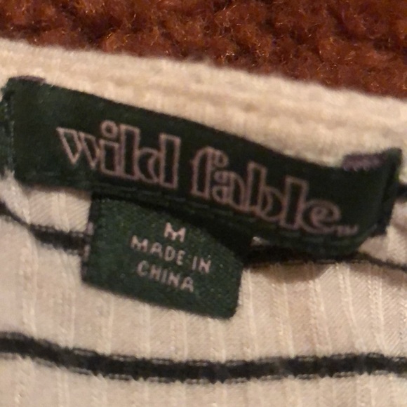 Striped faux wrap top tie waist medium jrs juniors cute top - Picture 2 of 6